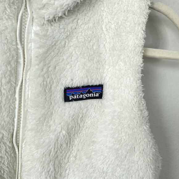 PATAGONIA Women's Los Gatos Vest White Fleece Winter Size Small Pockets - Picture 4 of 8